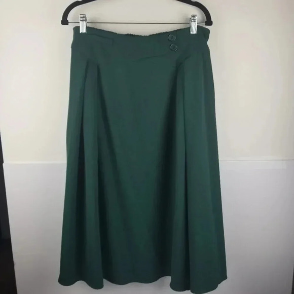 Kancy Kole Bundle Women's High-waisted Flared Skirts Beige, Navy Blue, Green 2X - Picture 2 of 16